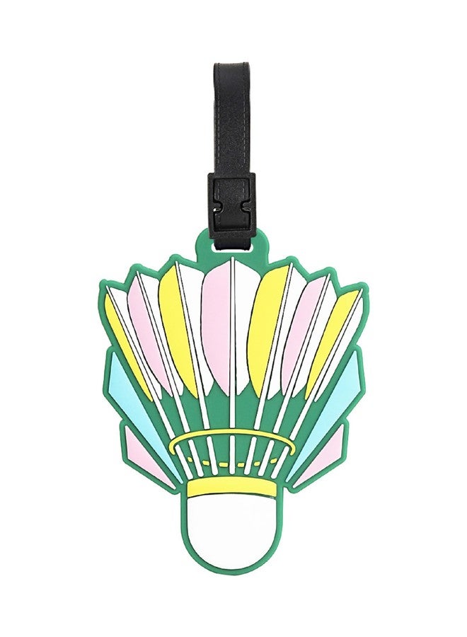 QFSH Colorful Badminton Silicone Luggage Tag Cute Sports Themed Travel Bag Identifier with Secure Attachment for Easy Recognition - Image 1